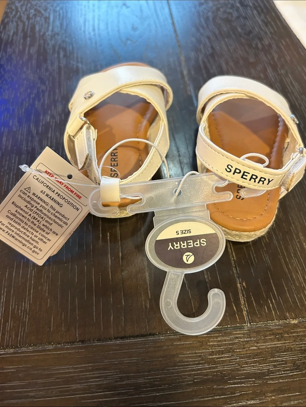 NWT Sperry Kids White Crisscross Slingback Sandals